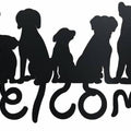 Welcome Dogs Metal Wall Art 71cm - Black