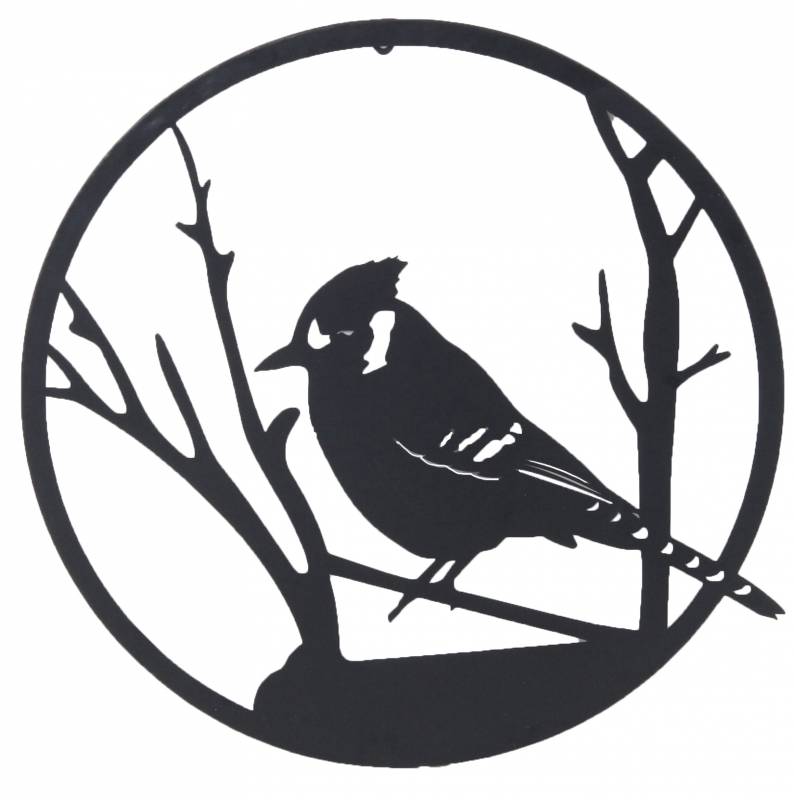 Bird Metal Wall Art 60cm - Black