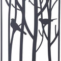 Bird in the Trees Metal Wall Art 40x78cm - Black