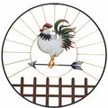 Set of 2 Rooster Metal Wall Art 81x71 cm - Multi Colour