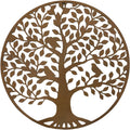 Metal Wall Art 59x59cm By The Tree - Rust Brown