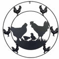 Metal Chicken Wall Art 79x79cm - Black