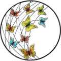 Butterfly Metal Wall Art 61x61cm - Multi Colour