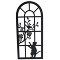 Cat by the Window Metal Wall Art 25x56 cm - Black