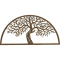 Semi Circle Tree Wall Art 80x40cm - Rust Brown