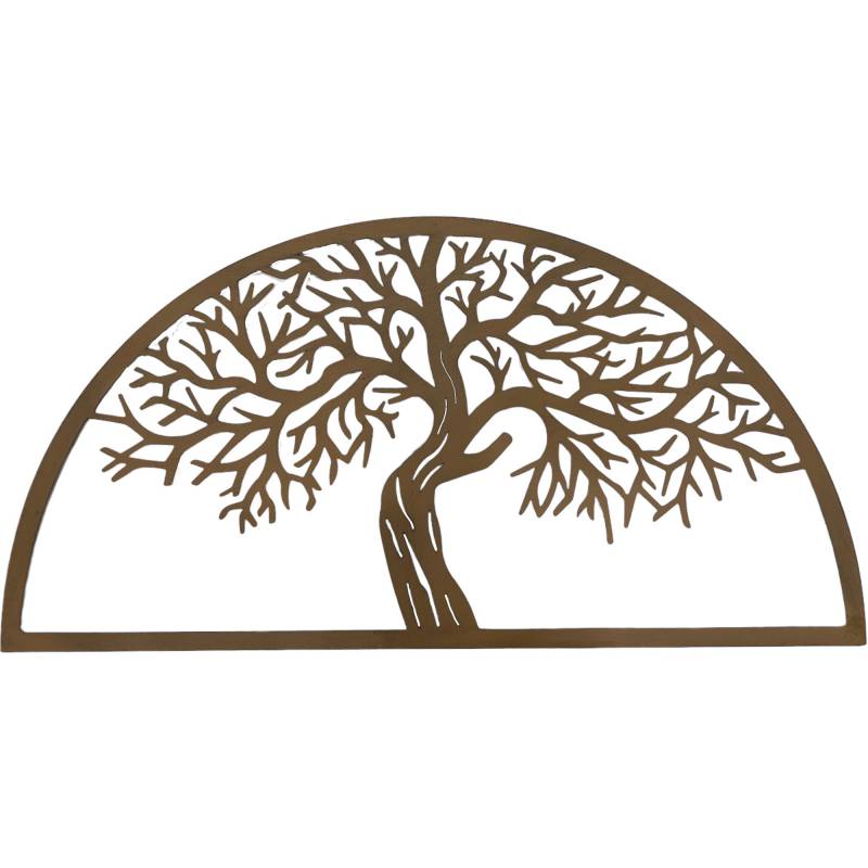 Semi Circle Tree Wall Art 80x40cm - Rust Brown