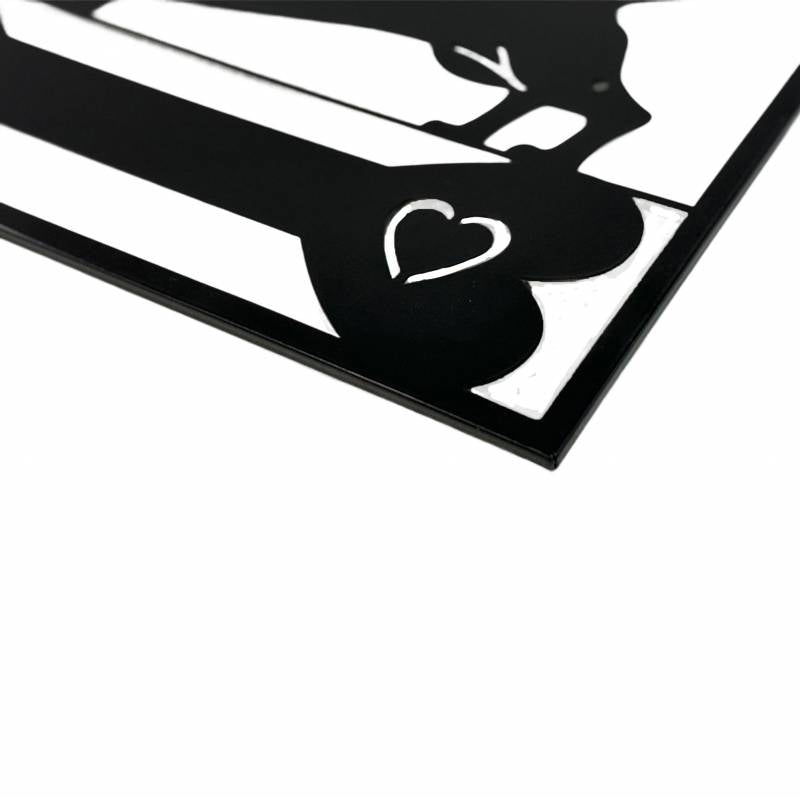 Dachshund Wall Art 40x32cm Metal Decor - Black