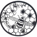 Honey Producing Beehive Metal Wall Art 60cm - Black