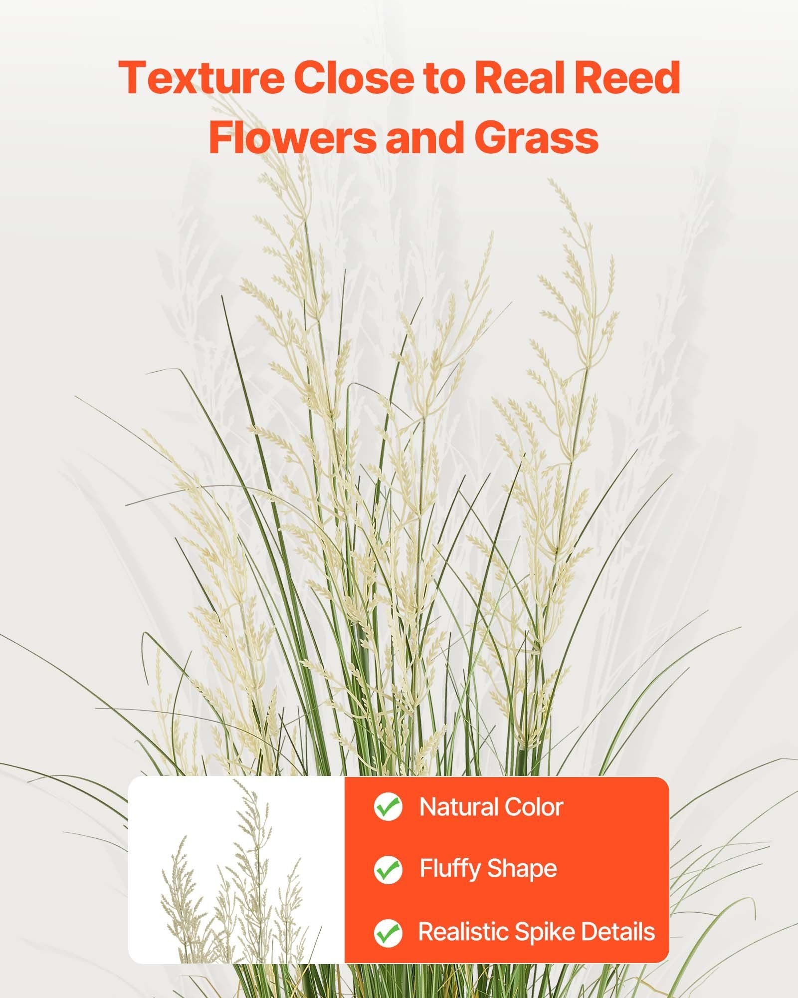 1194mm Artificial Reed Grass Plant in Pot for Indoor Outdoor Décor - Green