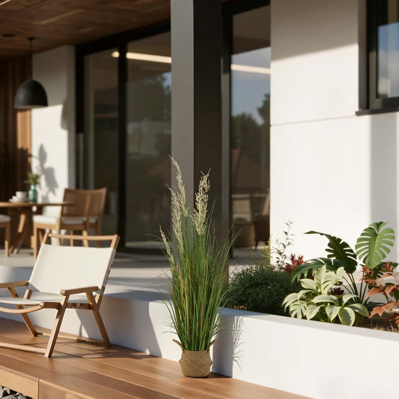 1194mm Artificial Reed Grass Plant in Pot for Indoor Outdoor Décor - Green