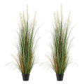 2 Pack 1499mm Artificial Grass Plants in Pots, Faux Reed Flower Greenery for Indoor Outdoor Décor - Green