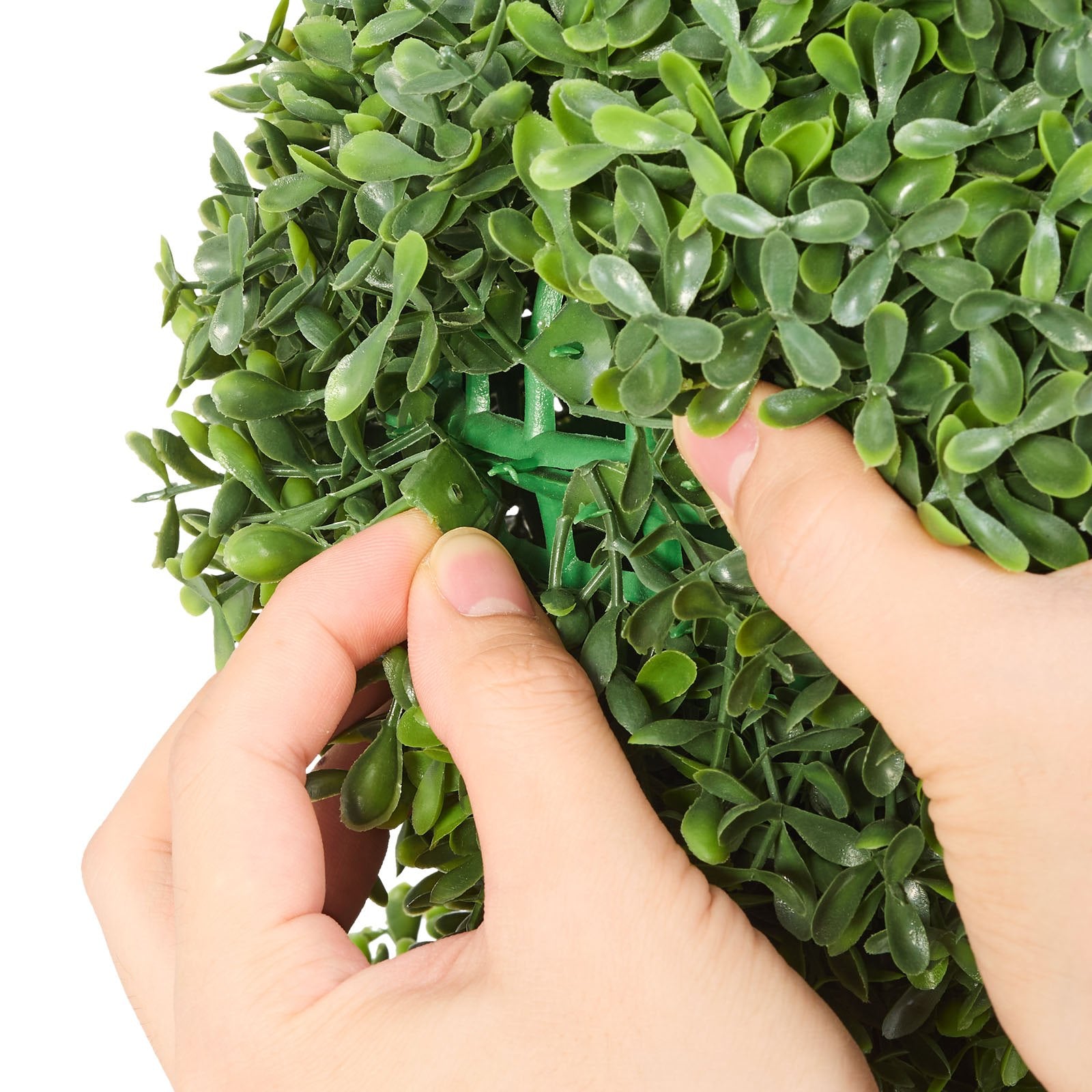 Artificial Topiary Bunny-Shape Boxwood Balls 2 Set 914mm Faux Silk Plant Decor - Natural Green