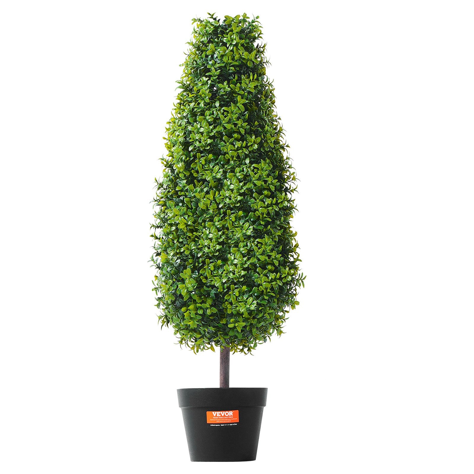 2 Pack 91.4cm Artificial Boxwood Topiary Trees with Base Pots - Green