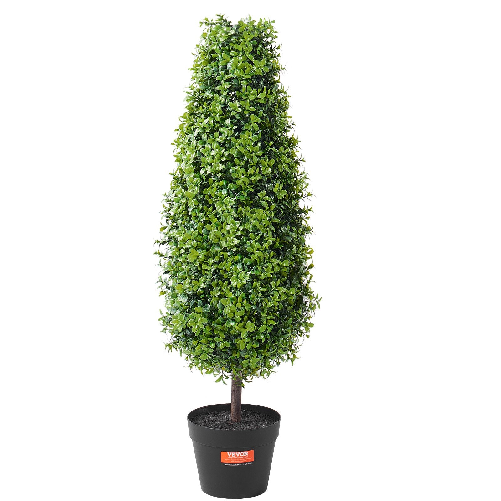 2 Pack 91.4cm Artificial Boxwood Topiary Trees with Base Pots - Green