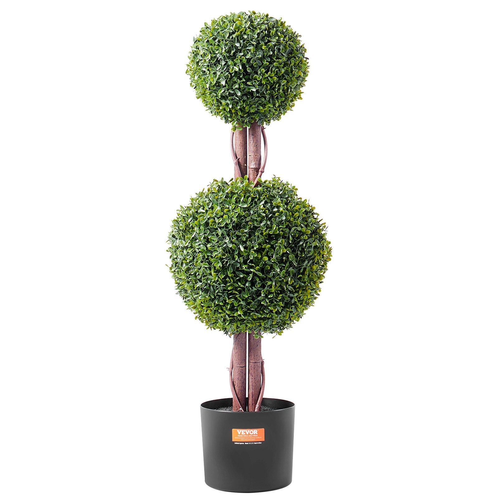 2 Pack 91.4cm Artificial Boxwood Double-Ball Topiary Trees for Indoor Outdoor - Natural Green