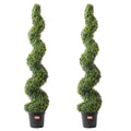 2 Pack 152.4cm Artificial Boxwood Topiary Trees UV Resistant Indoor Outdoor - Green
