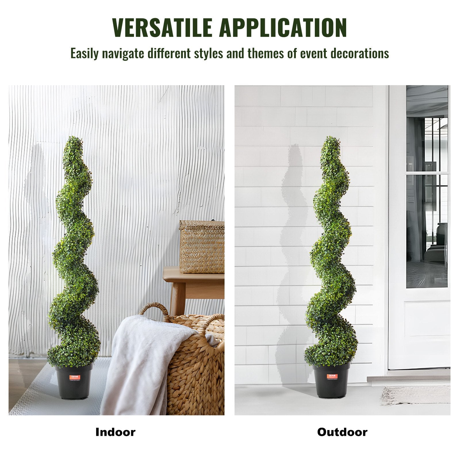 2 Pack 152.4cm Artificial Boxwood Topiary Trees UV Resistant Indoor Outdoor - Green