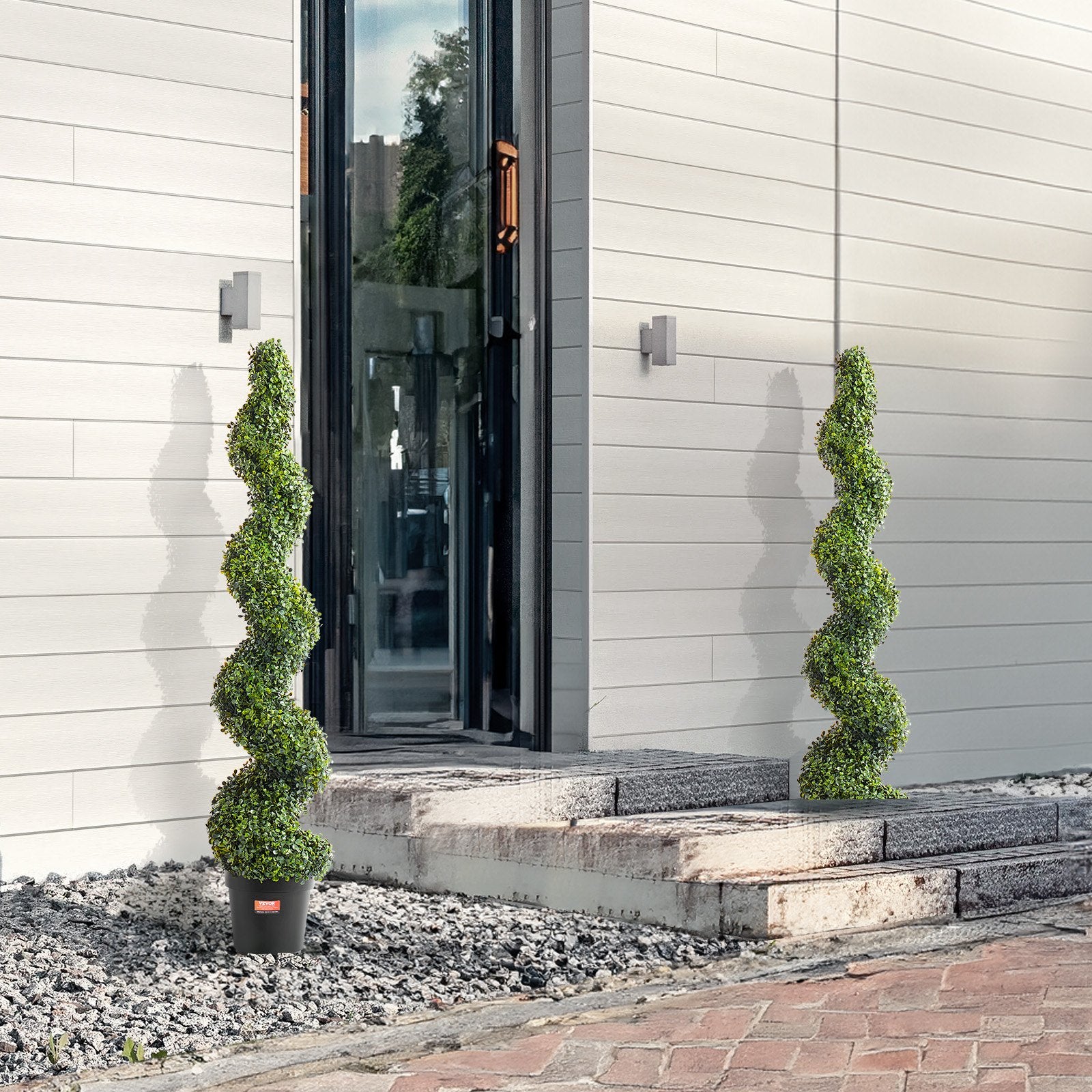 2 Pack 152.4cm Artificial Boxwood Topiary Trees UV Resistant Indoor Outdoor - Green