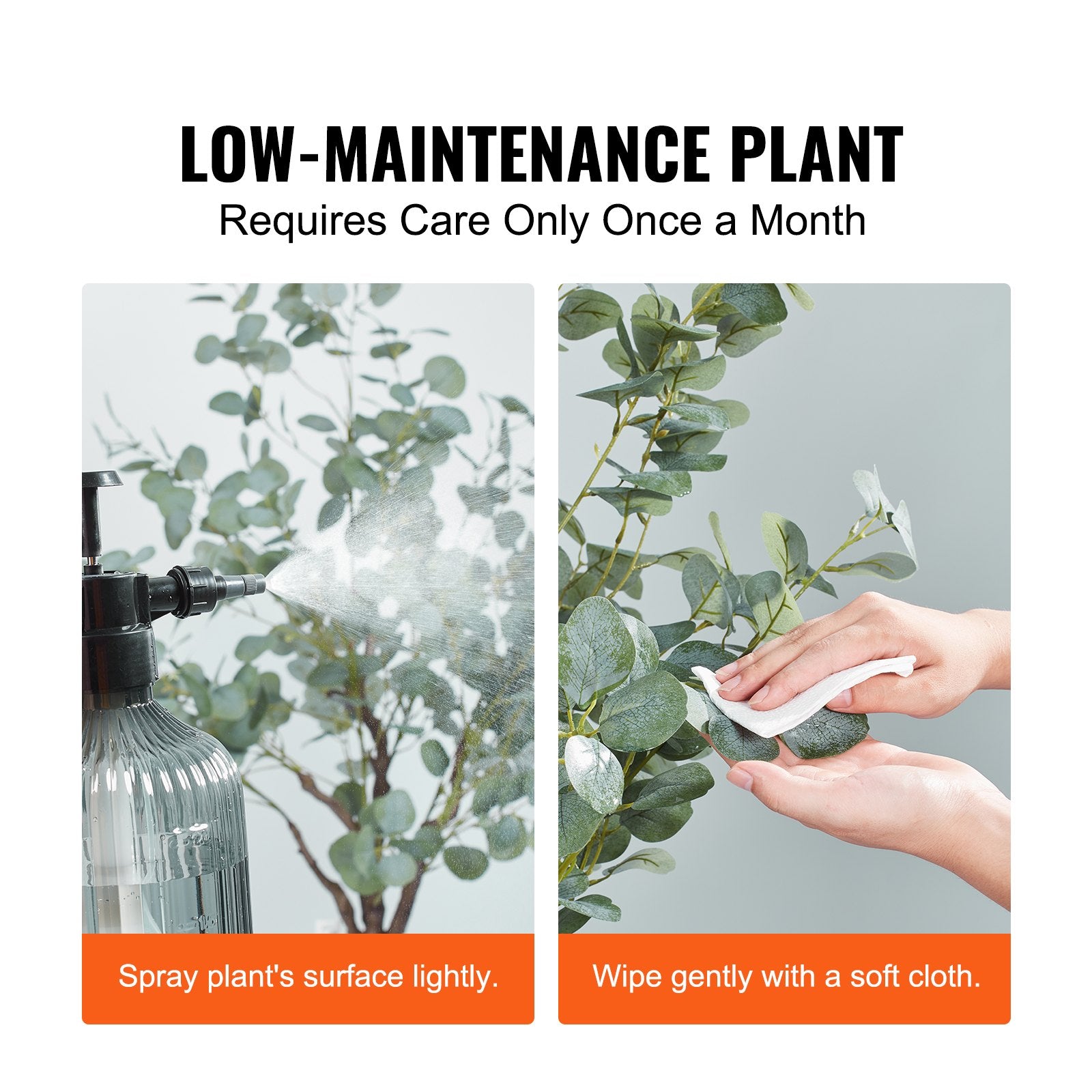 Artificial Eucalyptus Tree 15.2cm with Anti-Tip Protection Low-Maintenance Faux Plant - Green