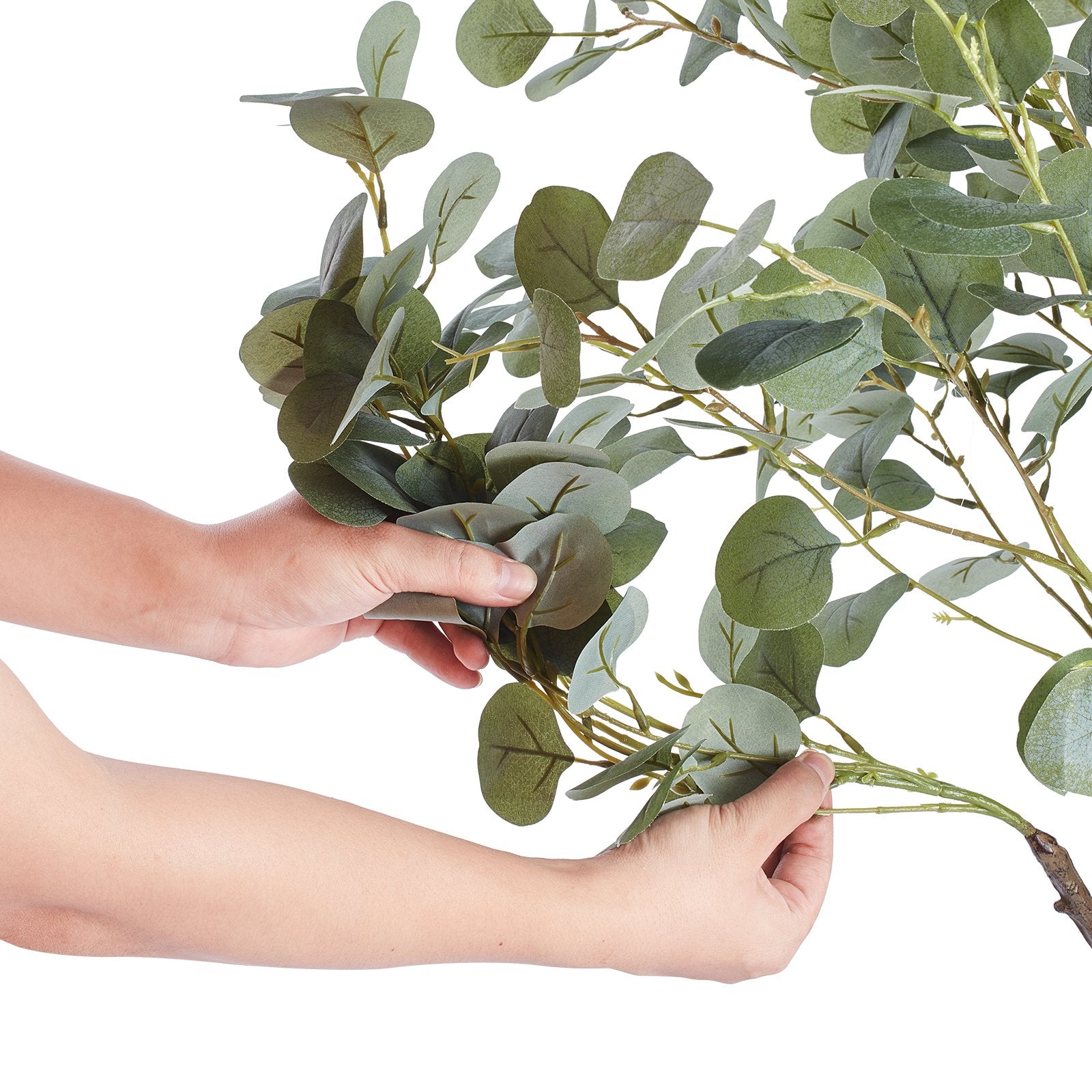 Artificial Eucalyptus Tree 15.2cm with Anti-Tip Protection Low-Maintenance Faux Plant - Green