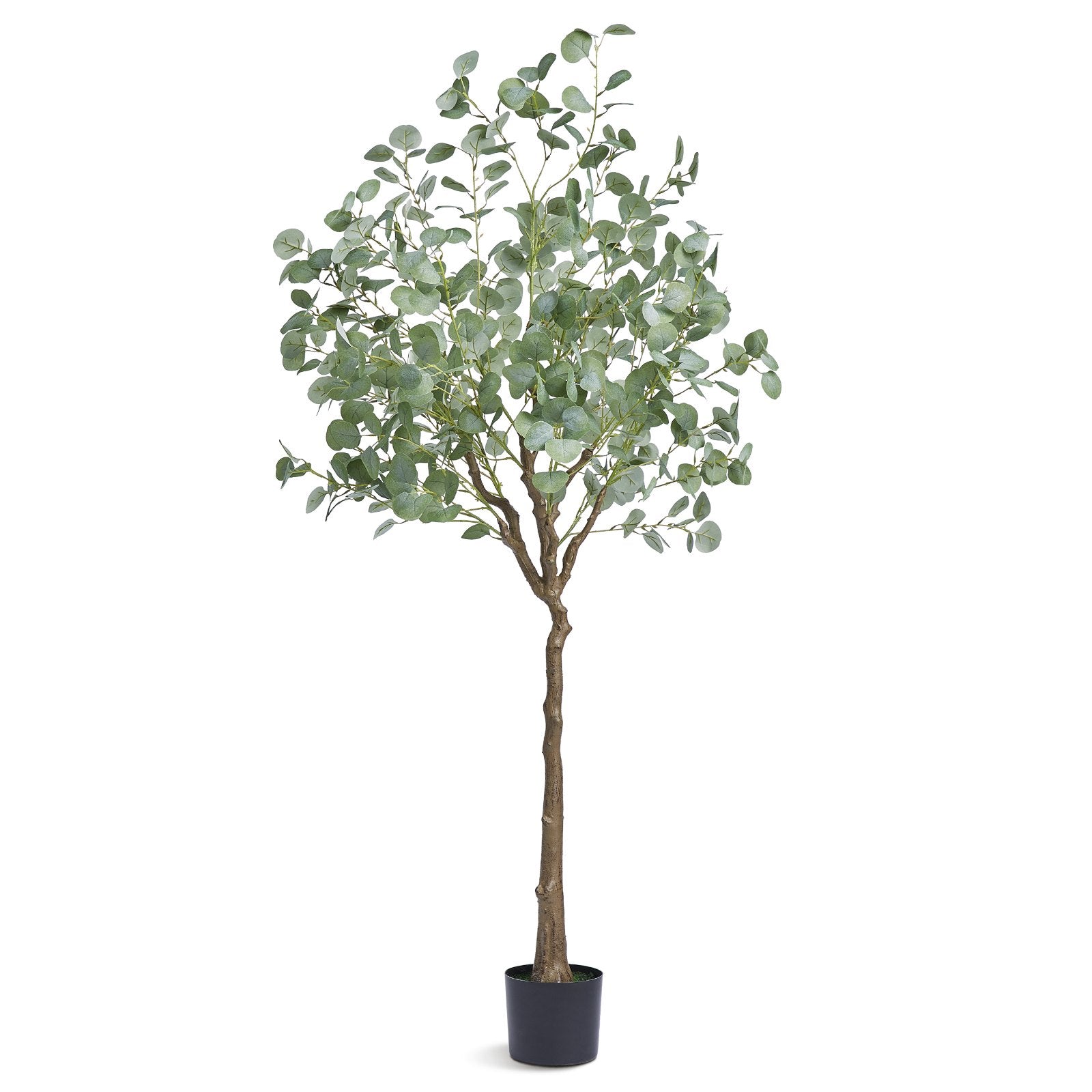 Artificial Eucalyptus Tree 15.2cm with Anti-Tip Protection Low-Maintenance Faux Plant - Green