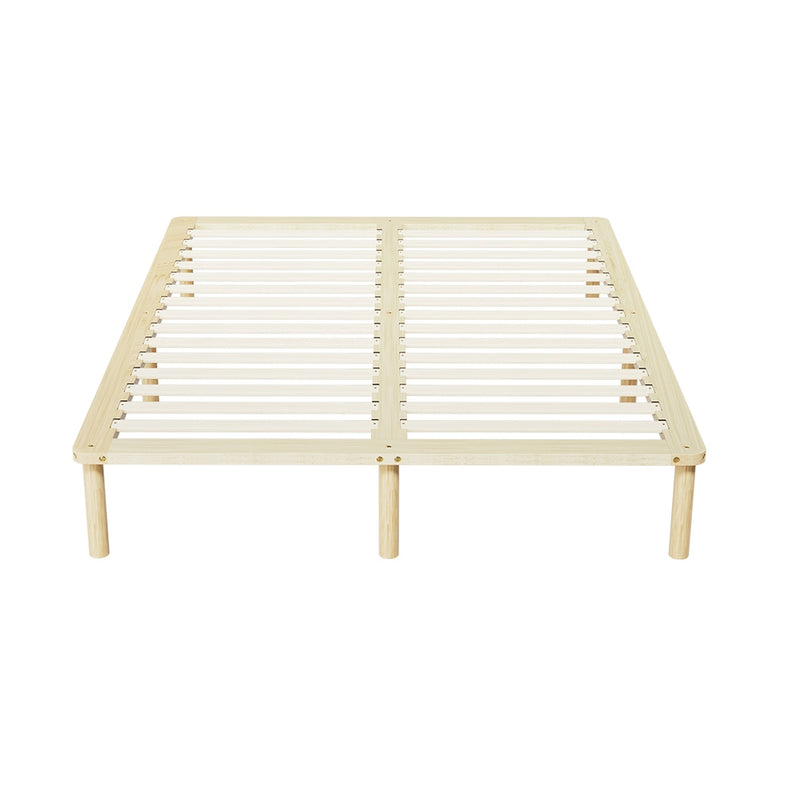 Amba Minimalist Double Wooden Bed Frame Pine