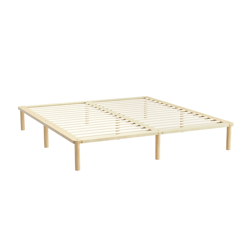 Amba Minimalist King Wooden Bed Frame Pine