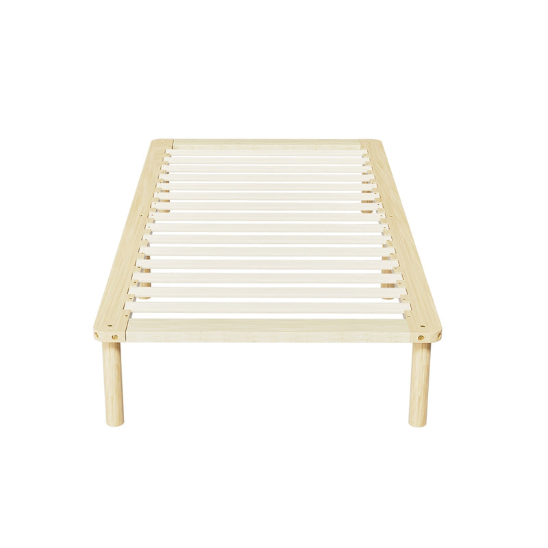 Amba Minimalist King Single Wooden Bed Frame Pine