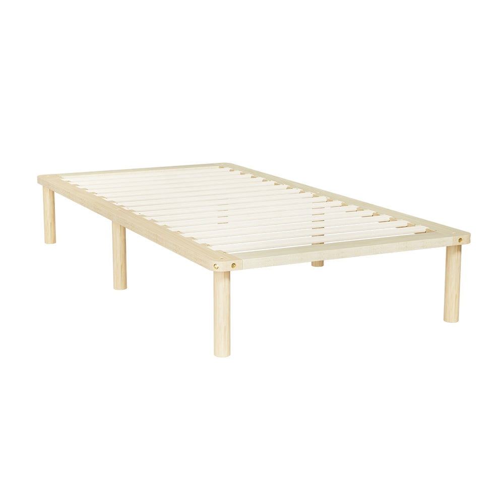 Amba Minimalist Single Wooden Bed Frame Pine