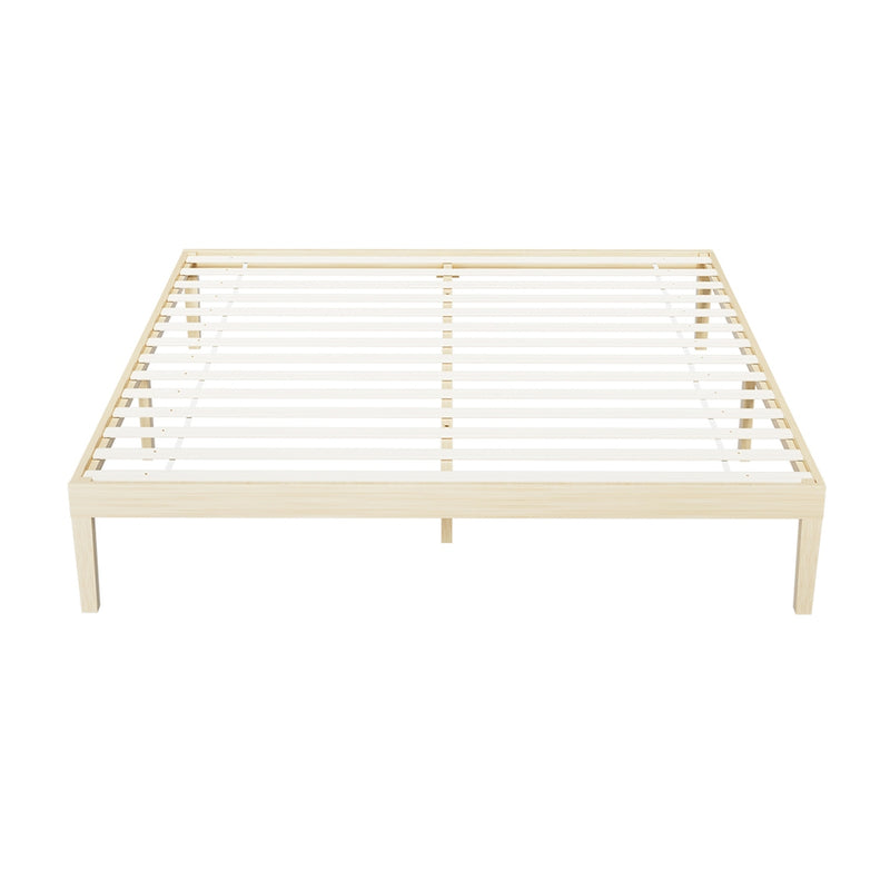 Bruno Minimalist King Solid Pinewood Bed Frame