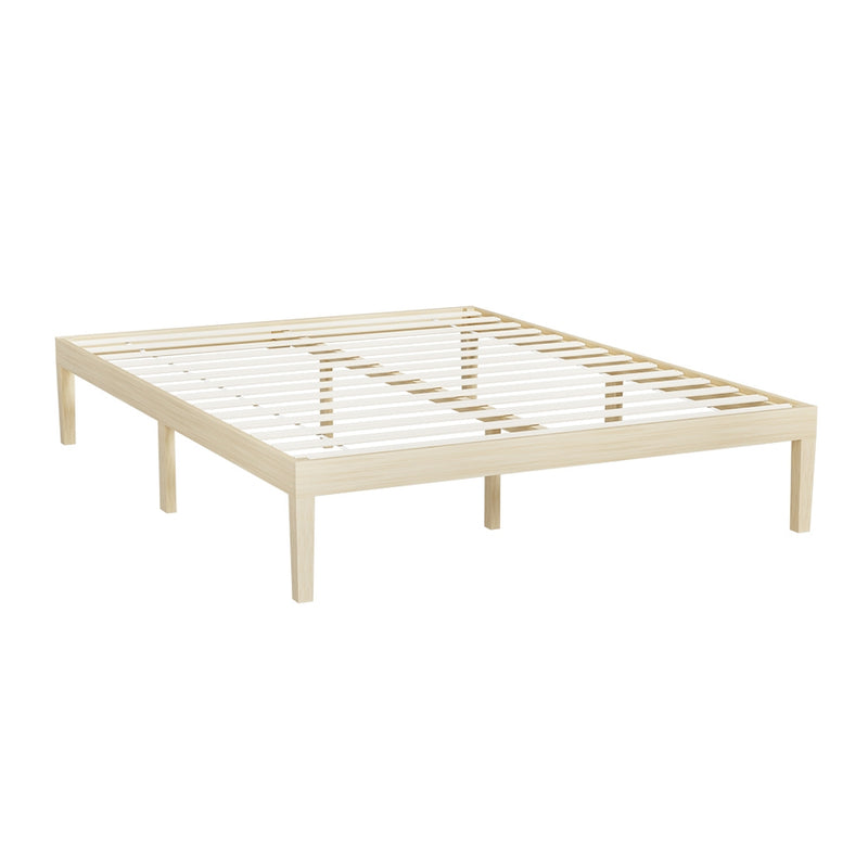 Bruno Minimalist Queen Solid Pinewood Bed Frame