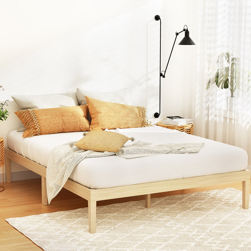 Bruno Minimalist Queen Solid Pinewood Bed Frame