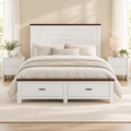Queen Wooden Bed Frame with 2-Drawer Bedside Tables Bedroom Furniture Set
