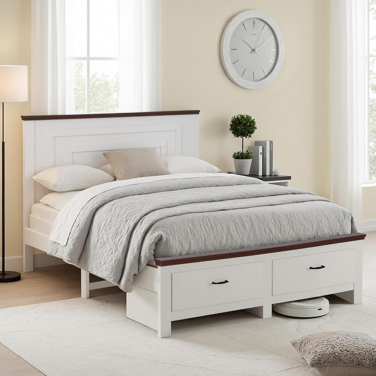 Queen Wooden Bed Frame with 2-Drawer Bedside Tables Bedroom Furniture Set