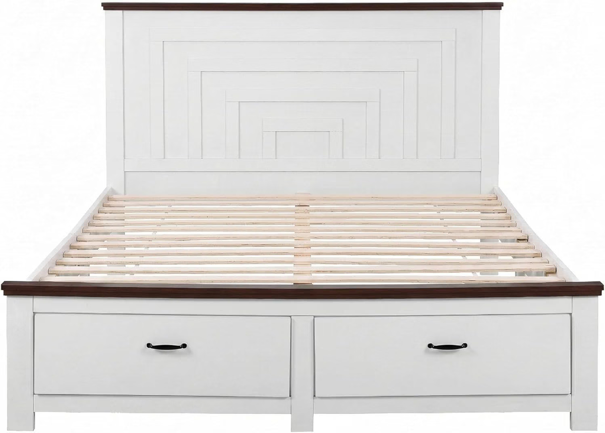 Queen Wooden Bed Frame with 2-Drawer Bedside Tables Bedroom Furniture Set