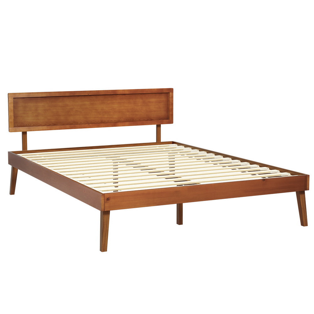 Splay Queen Wooden Bed Frame Walnut