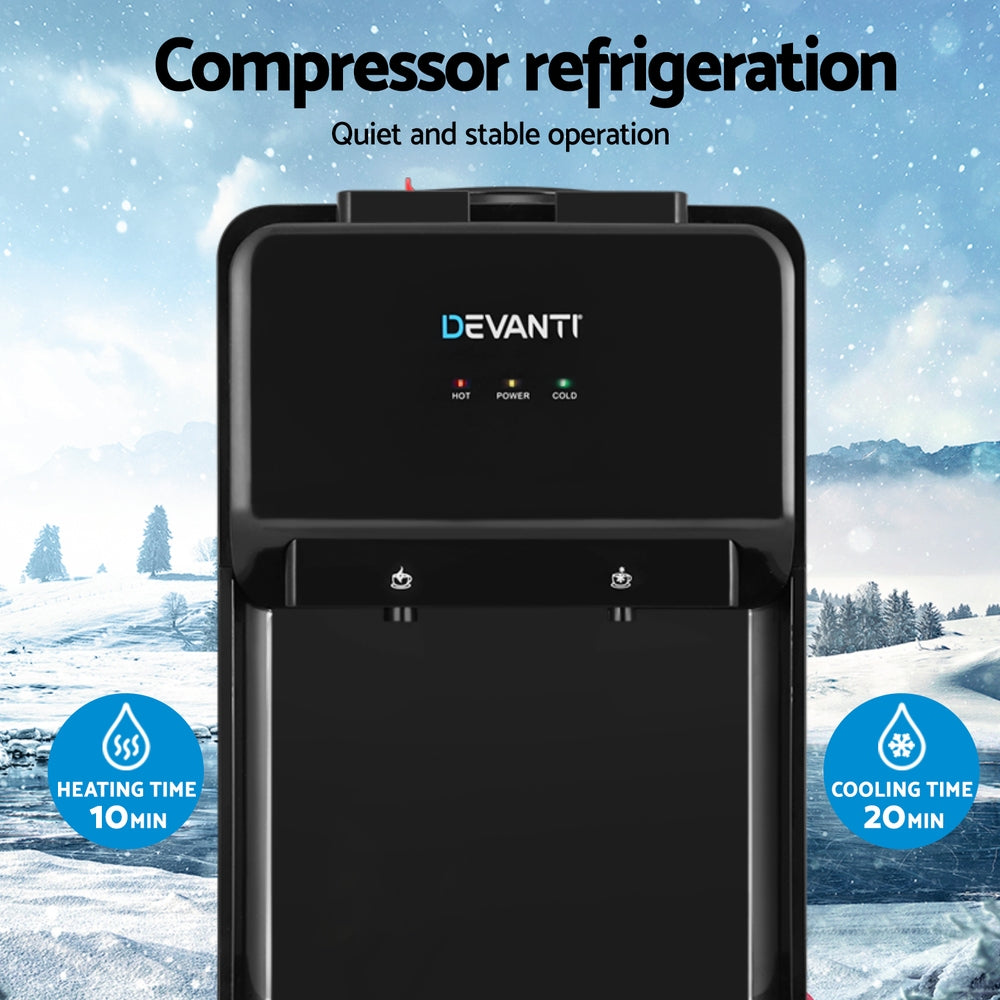 22L Bench Top Water Cooler Dispenser with Hot & Cold Filter - Black