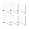 6 Pack Closet Organizers and Storage Clear Shelf Dividers