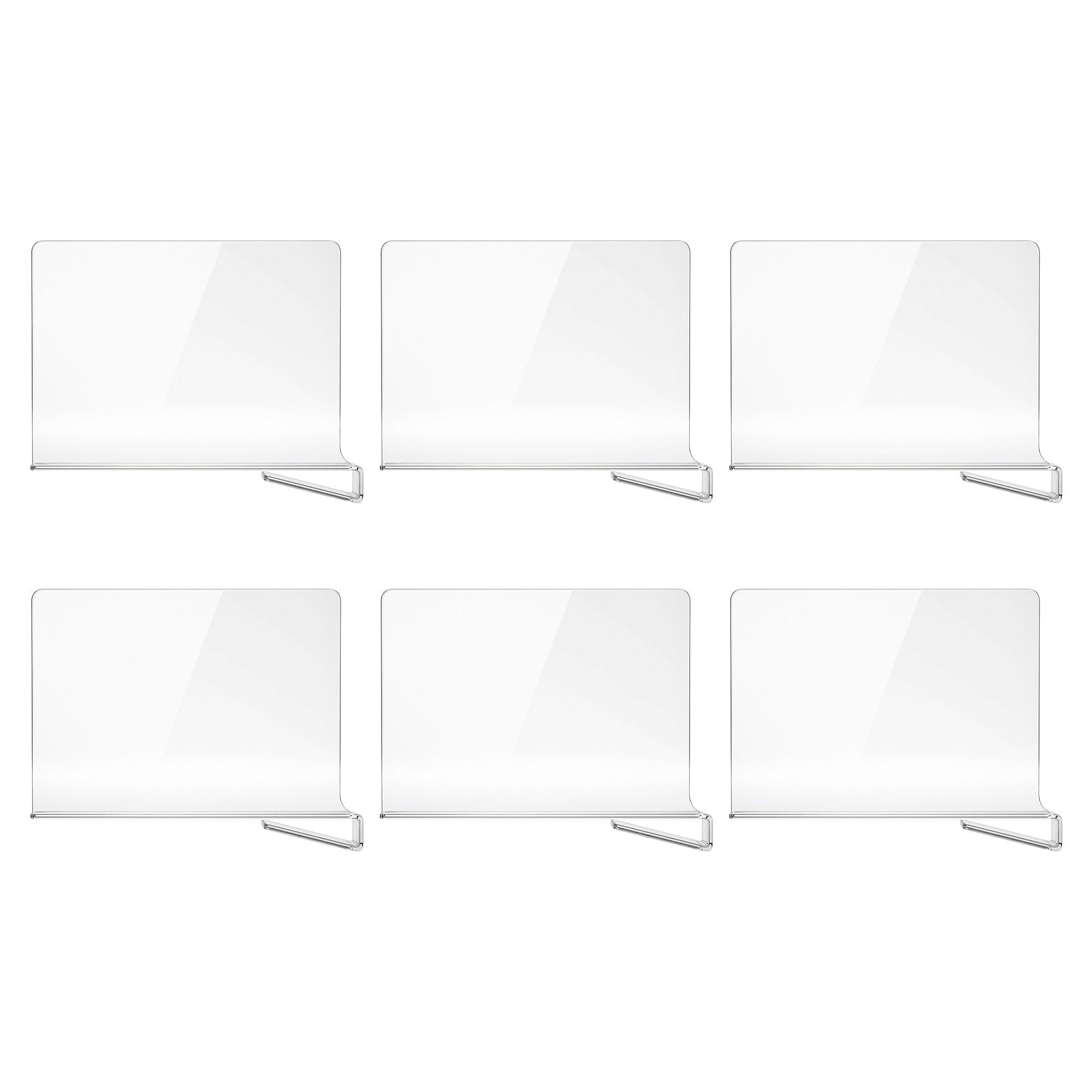6 Pack Closet Organizers and Storage Clear Shelf Dividers