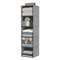 5 Tier Hanging Closet Organiser Wardrobe Storage 104cm - Grey