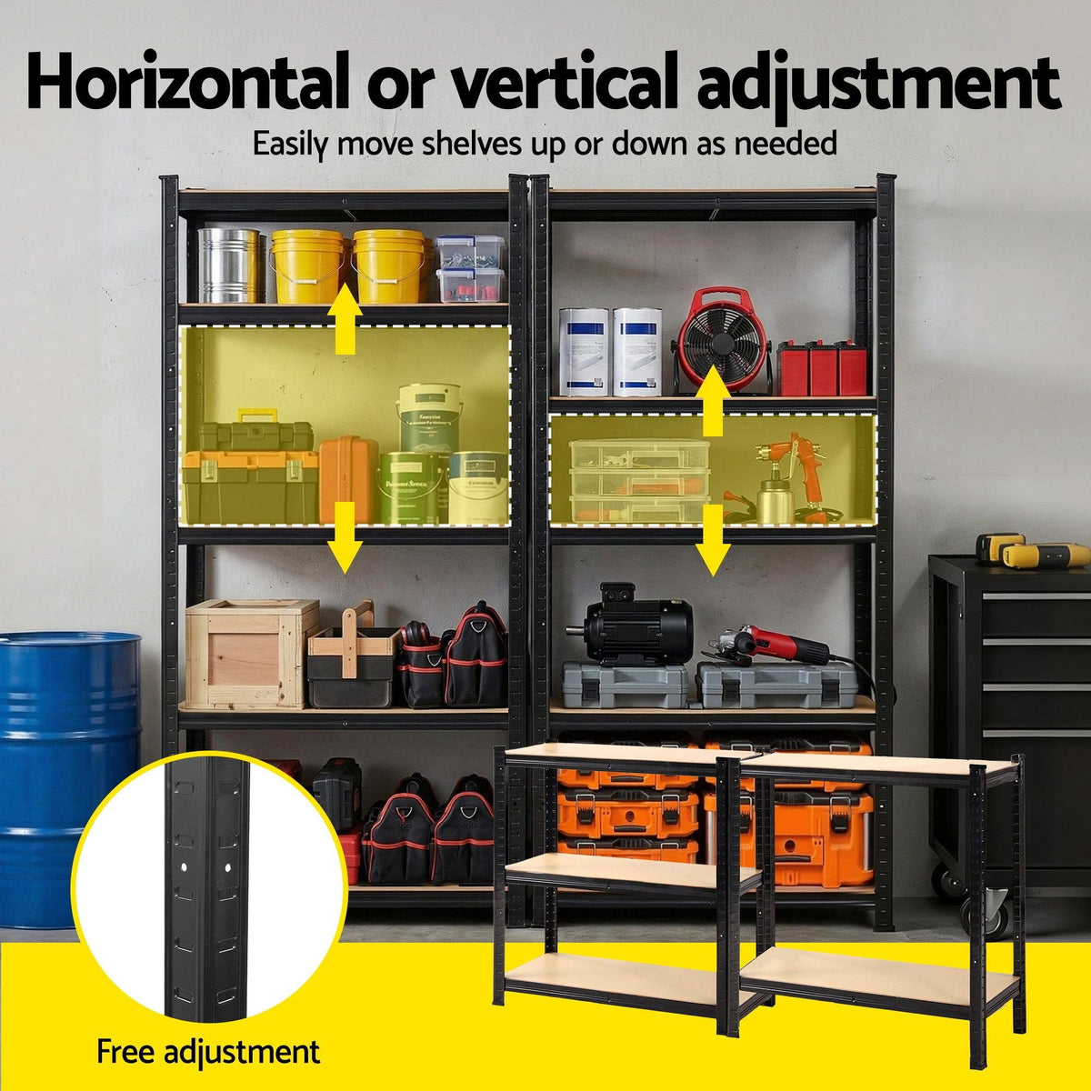 2-Rack Garage Shelving 1.5X0.7m Warehouse Shelves Storage Rack Pallet Racking