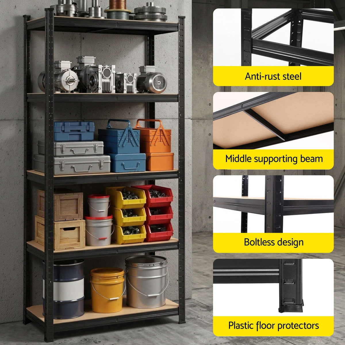 2-Rack Garage Shelving 1.5X0.7m Warehouse Shelves Storage Rack Pallet Racking