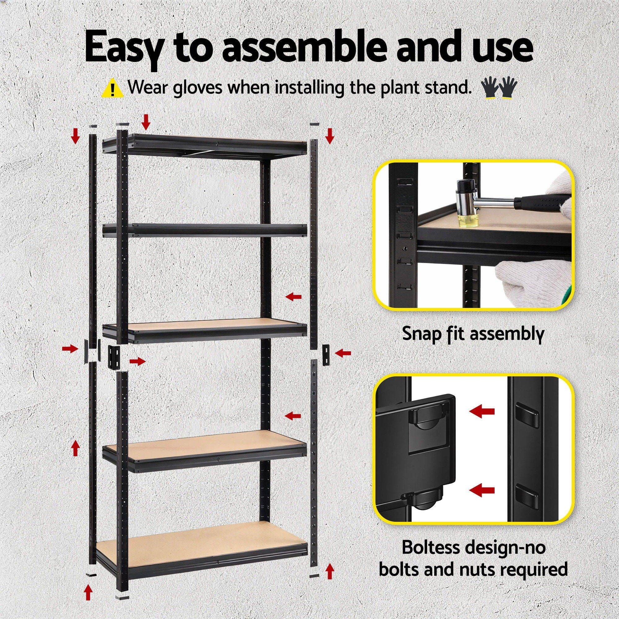 2-Rack Garage Shelving 1.5X0.7m Warehouse Shelves Storage Rack Pallet Racking