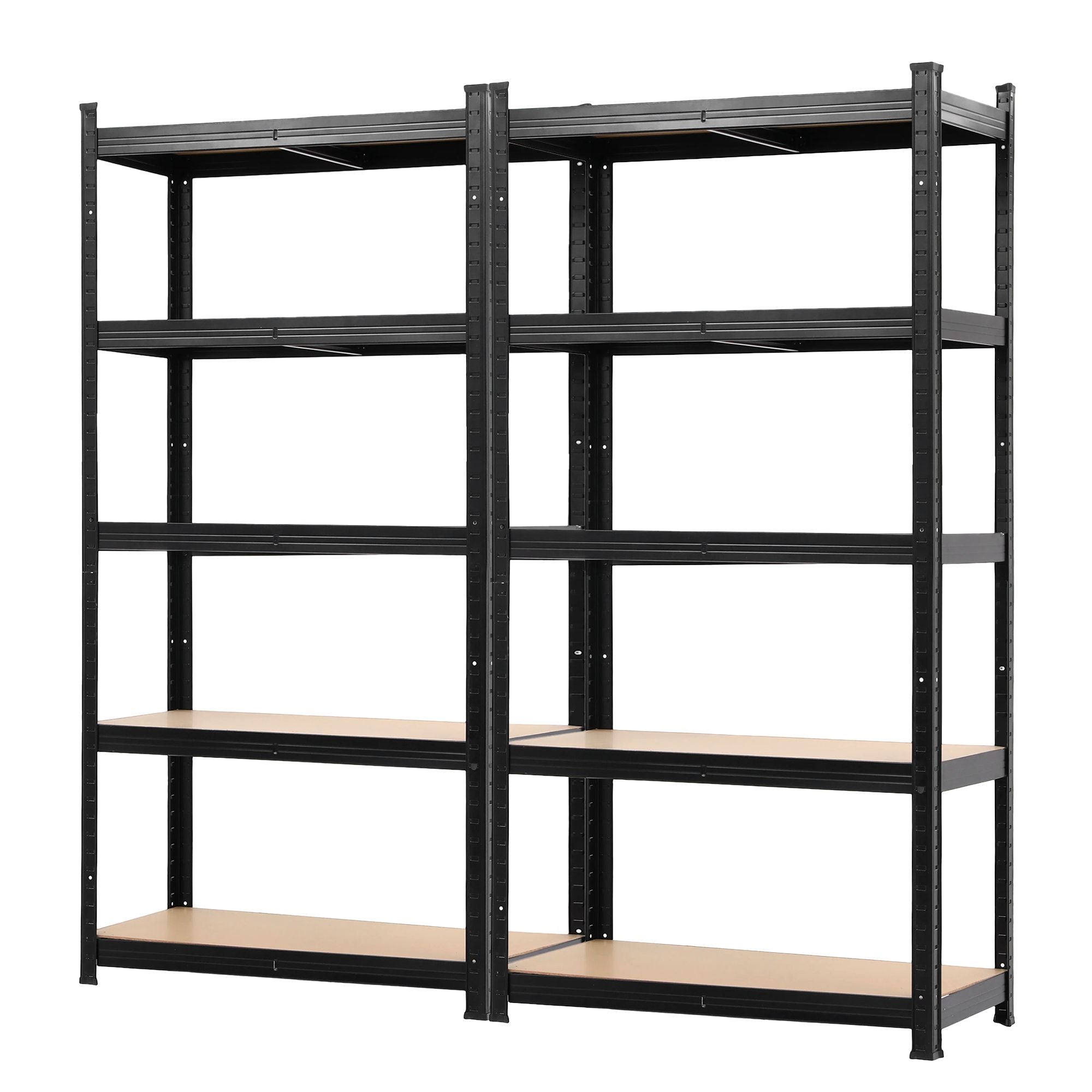 2-Rack Garage Shelving 1.6X0.8m MDF Warehouse Shelves Storage Rack Black
