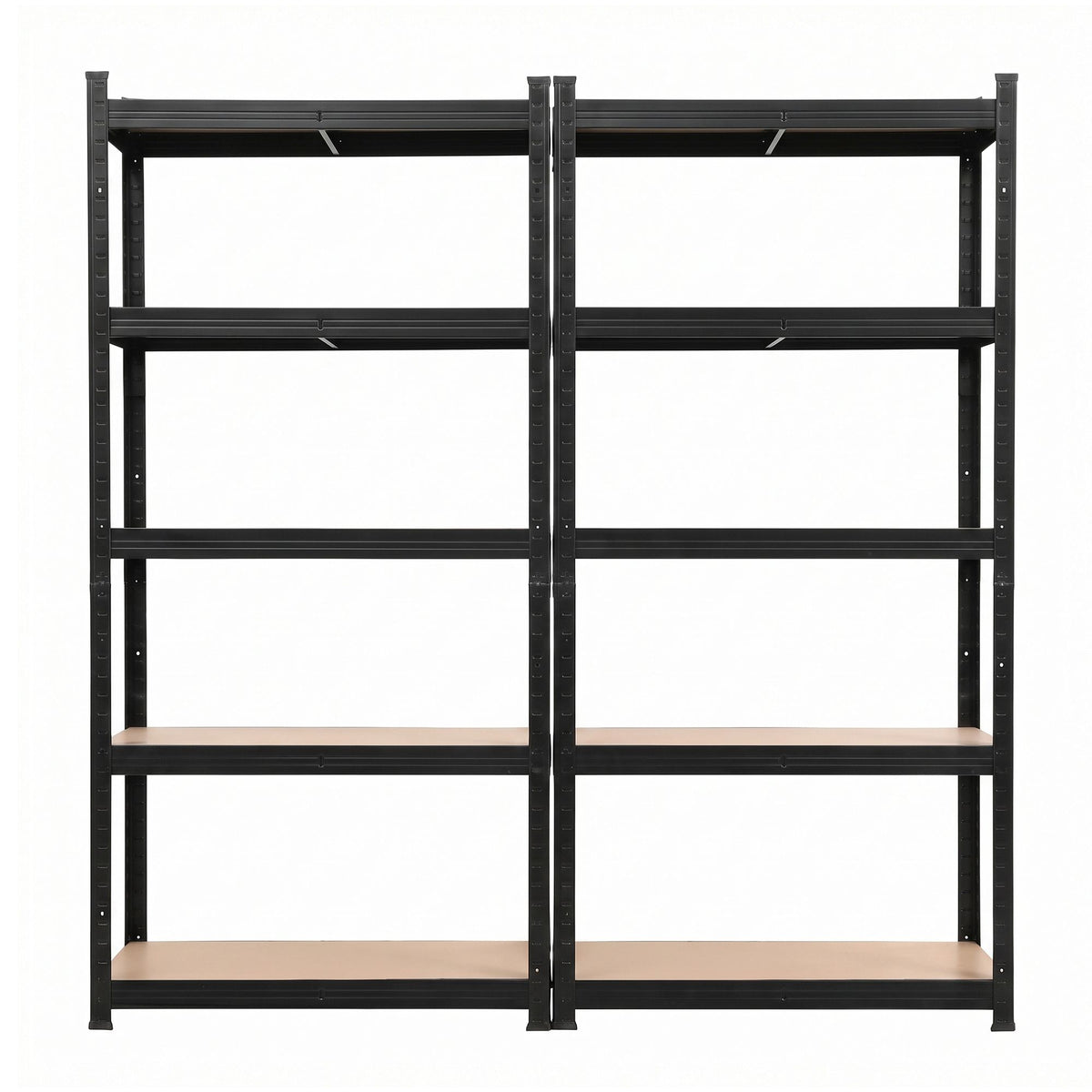2-Rack Garage Shelving 1.6X0.8m MDF Warehouse Shelves Storage Rack Black