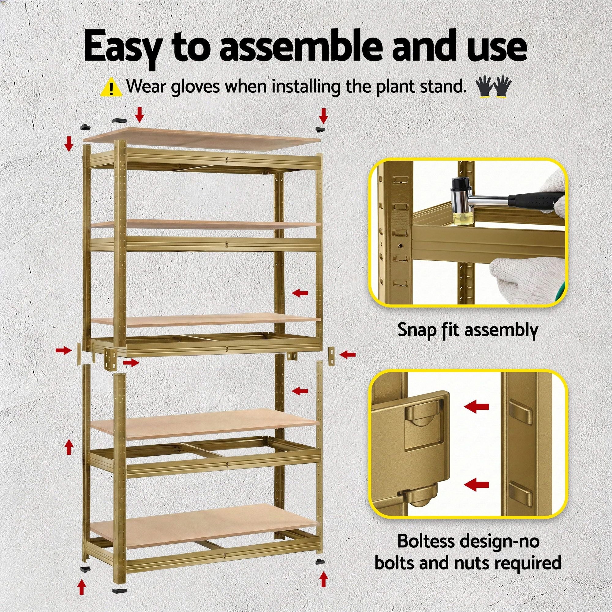 2-Rack Garage Shelving 1.6X0.8m MDF Warehouse Shelves Storage Rack Yellow