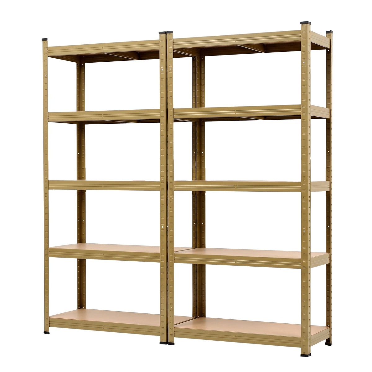 2-Rack Garage Shelving 1.6X0.8m MDF Warehouse Shelves Storage Rack Yellow