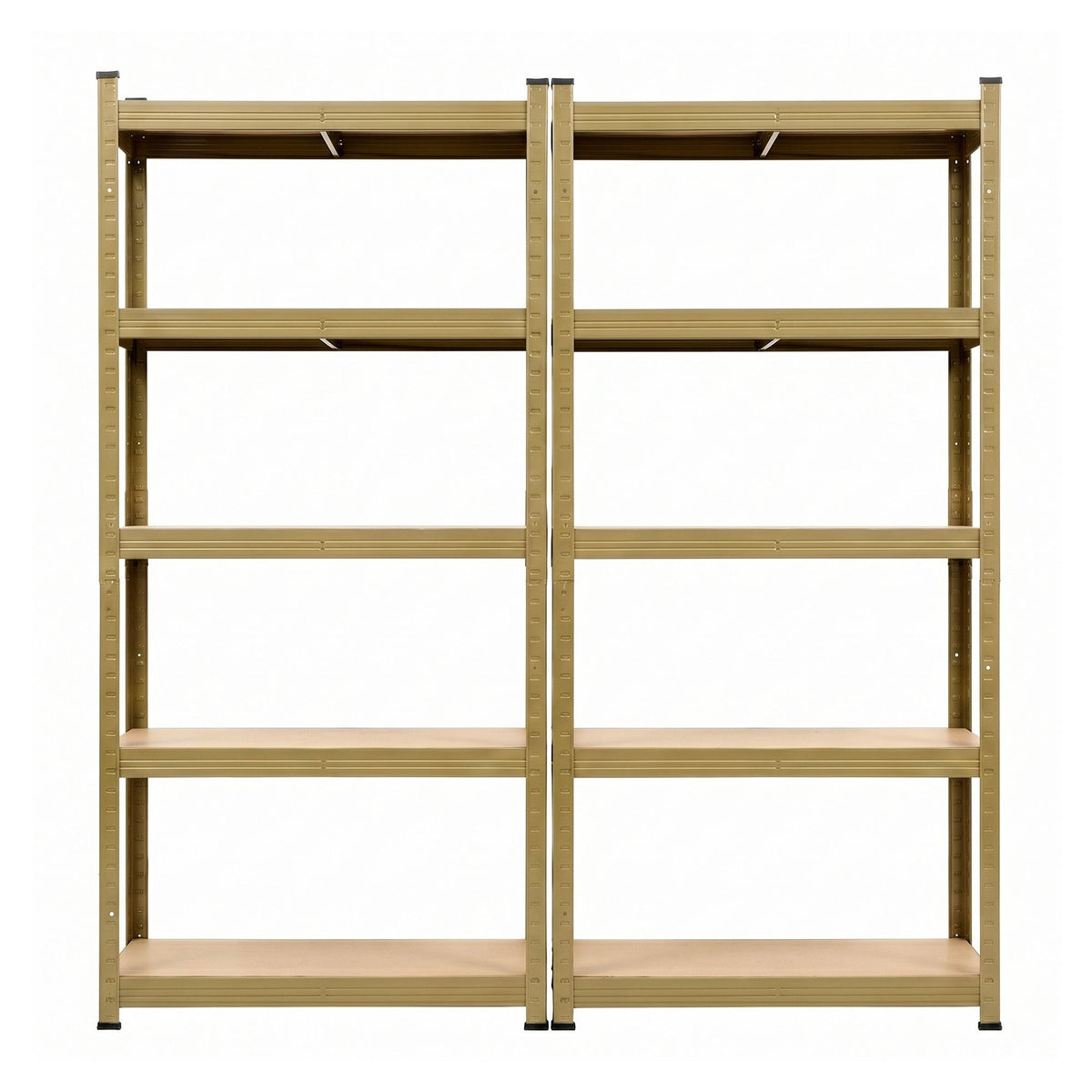 2-Rack Garage Shelving 1.6X0.8m MDF Warehouse Shelves Storage Rack Yellow