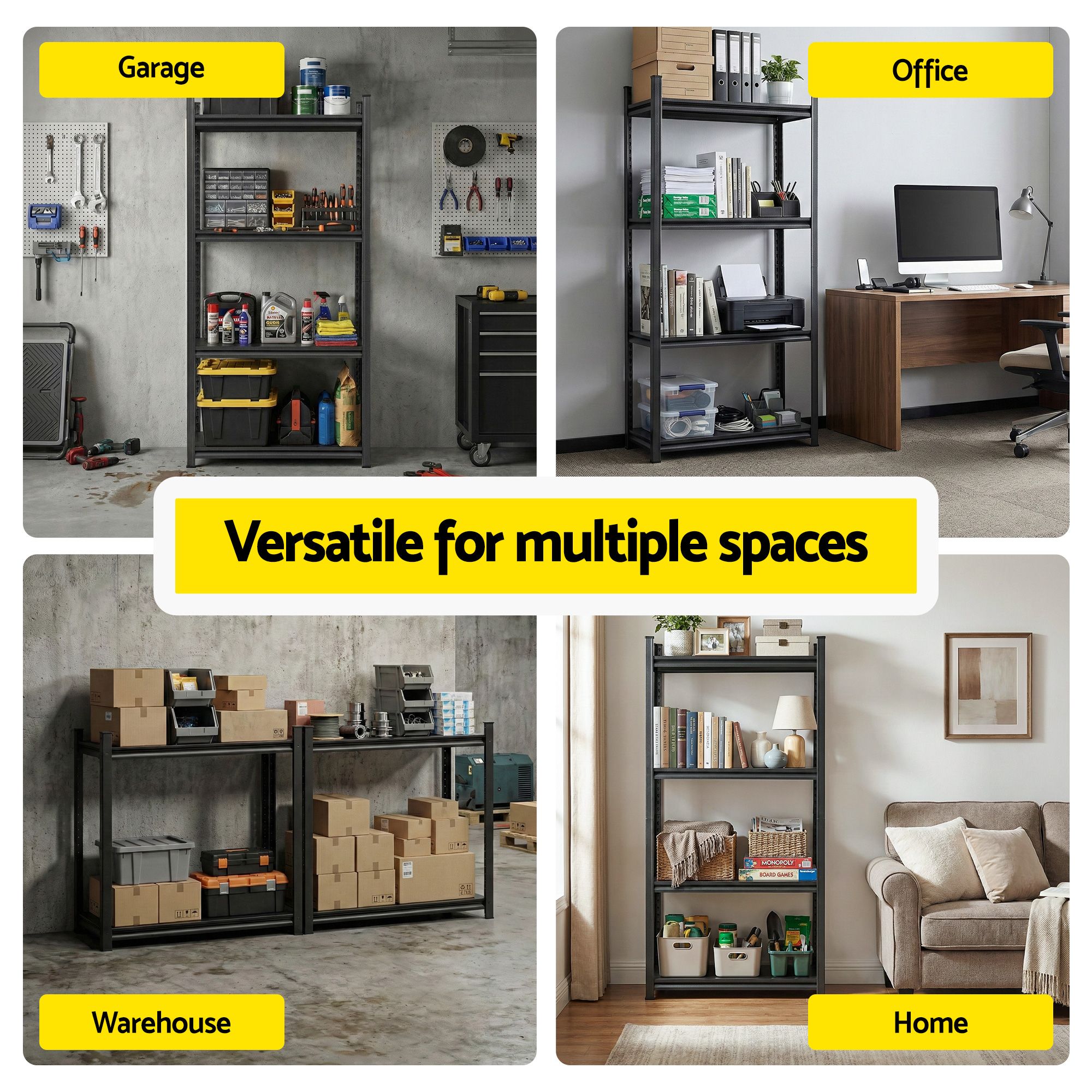 Garage Shelving 1.8X1.8m Warehouse Rack Storage Shelves Workshop Racks Steel