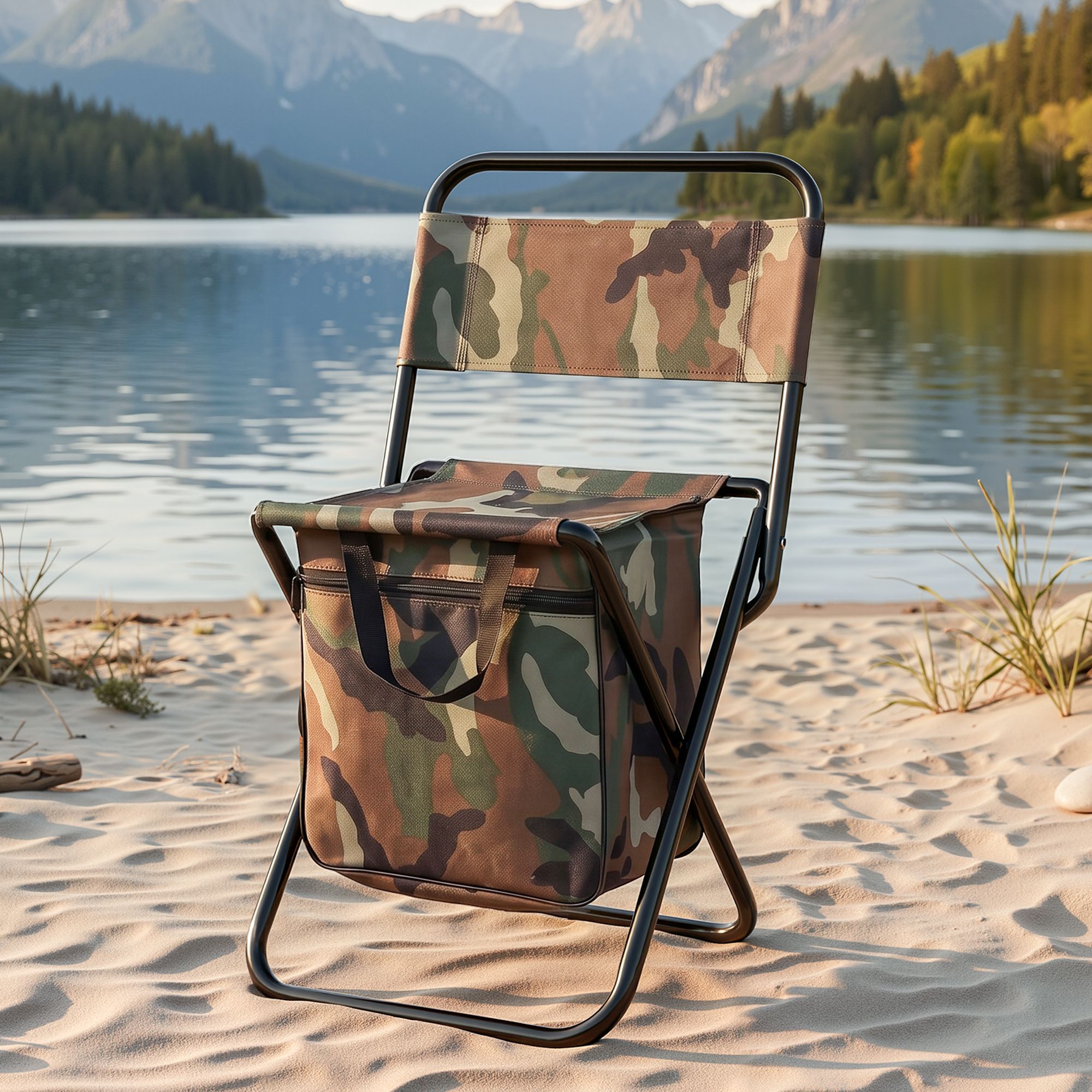 Camping Chair Storage Bag Foldable 600D Oxford Iron Camo 60CM